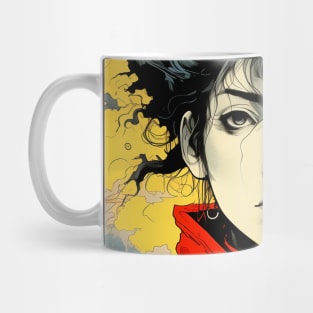 Androgynous Person: Celestial Ambiguity on a Dark Background Mug